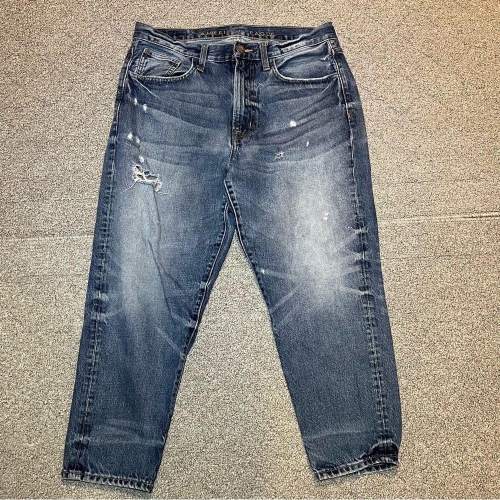 American Eagle Jeans Mens 32X26 (Fits 32X24) Relaxed Taper Distressed - Picture 1 of 10